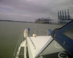Passing Harwich container port