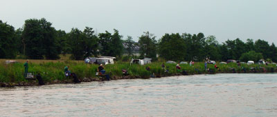 The very serious business of fishing on the Van Starkenborgh canal