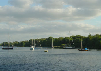 A peaceful night - the Flemhudersee anchorage on the Kiel canal